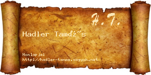 Hadler Tamás névjegykártya